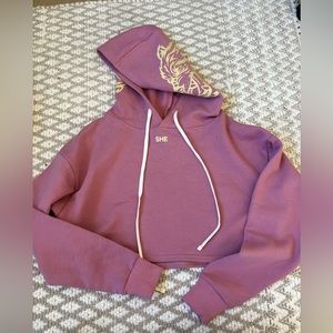 Darc sport small cropped pink hoodie